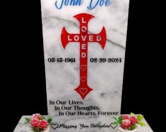 Personalized Marble Miniature Tombstone: Memorial Headstone (6"x3"x6.5")