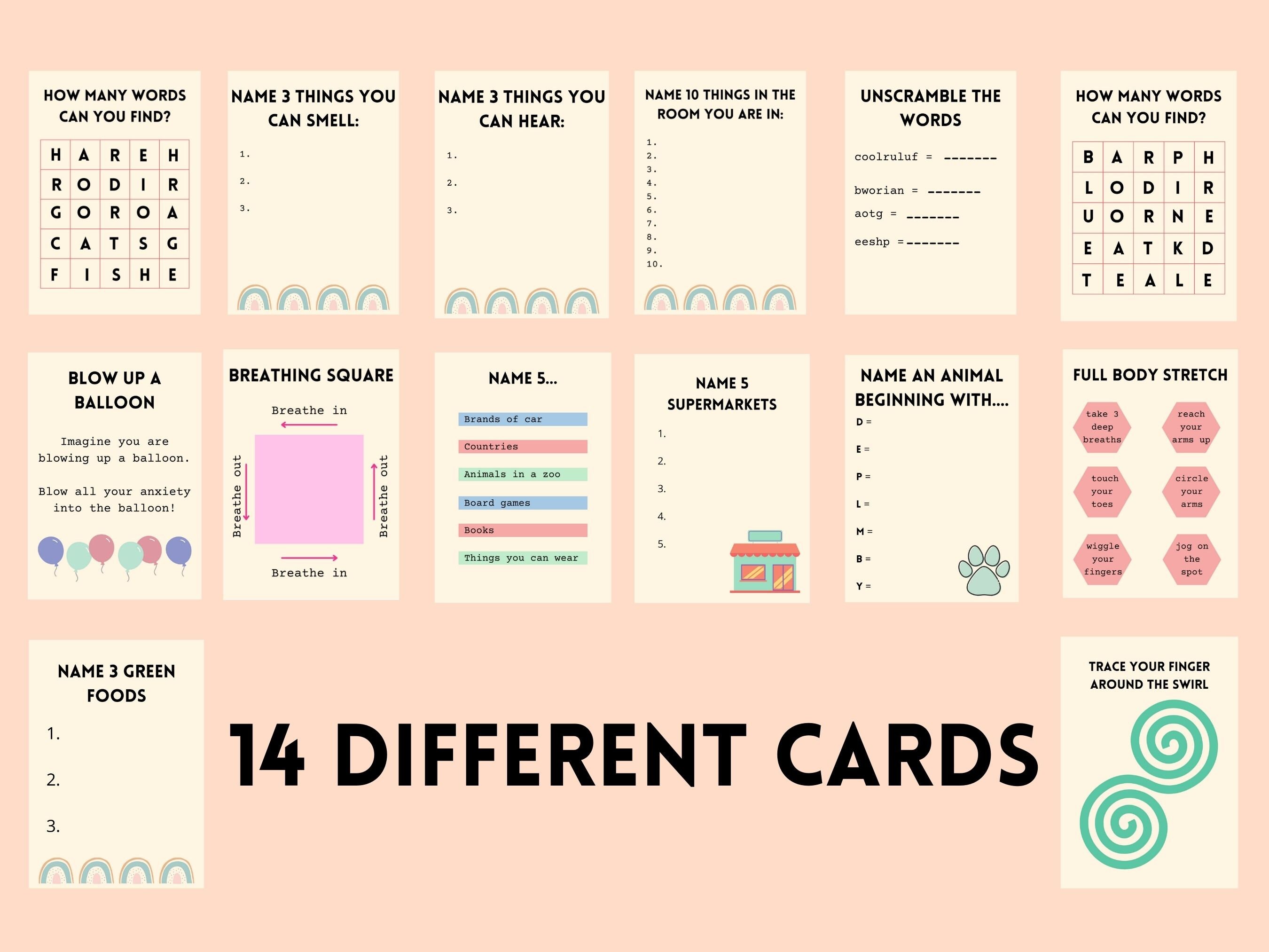 Mental Health Coping Cards for Children: Mindfullness for Kids, Kid's