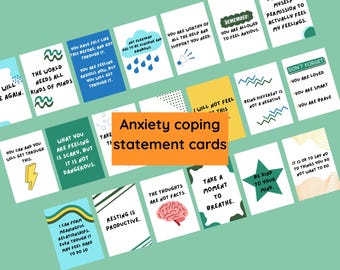 Anxiety Coping Cards: Printable Mantras, Self-Help Flashcards