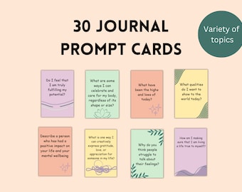 DBT Journal Prompts: 30 Thought-Provoking Cards (Digital Download)