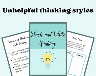 Quaderno di pensiero in bianco e nero: stili di pensiero inutili (download digitale)