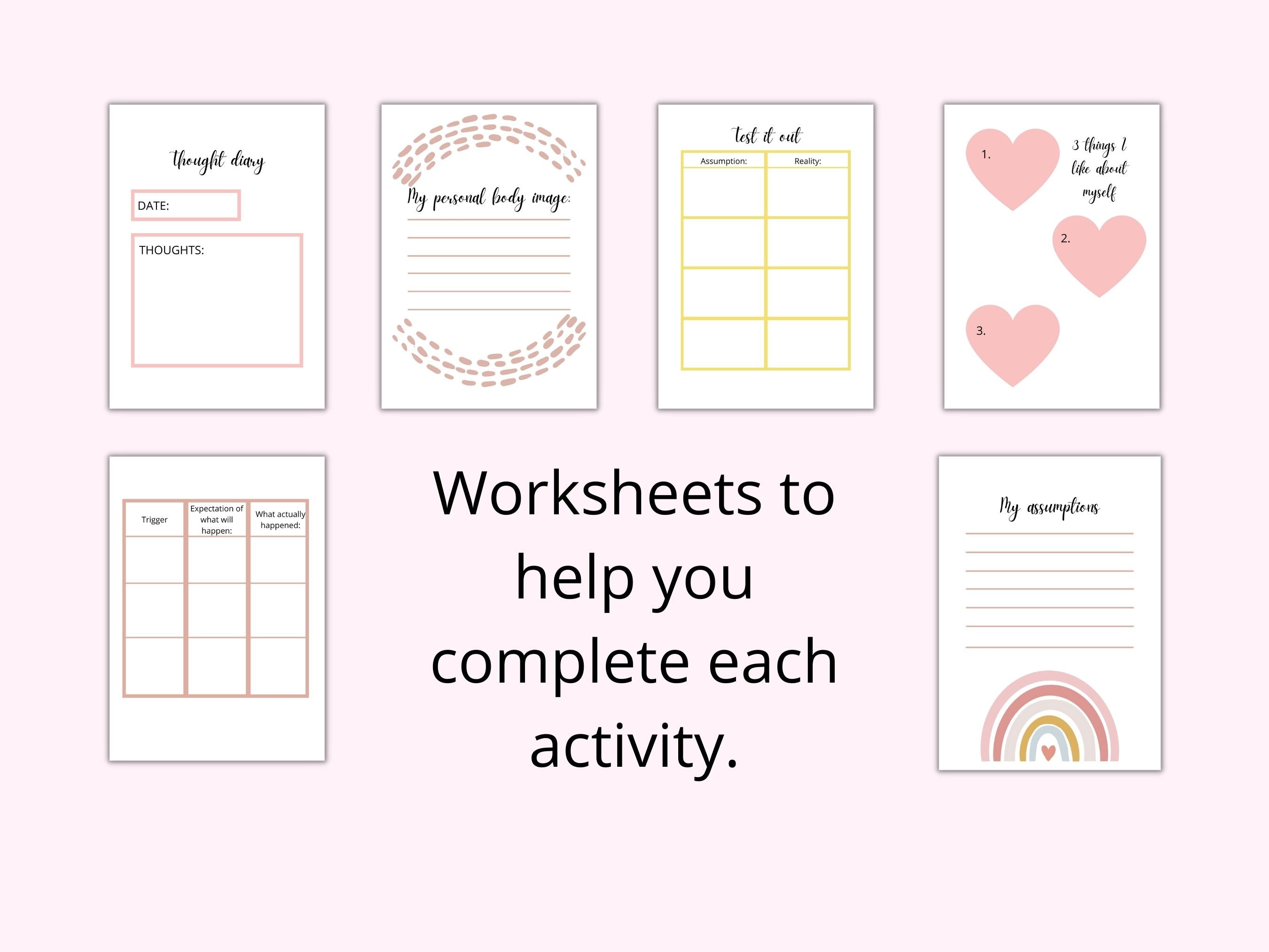 Body Dysmorphia Recovery Workbook Eating Disorder Recovery Worksheets