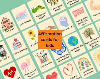 Printable Affirmation Cards for Kids: Montessori Daily Mantras (A5 Digital Download)