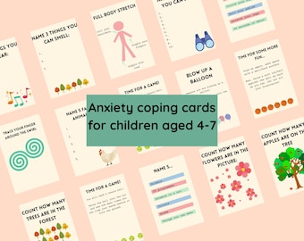 Cartes-éclair pour le soulagement de l'anxiété chez les enfants - Feuilles d'exercices imprimables pour les capacités d'adaptation et le calme (téléchargement PDF)