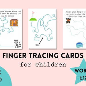 Confezione da 40 carte per il tracciamento delle dita per bambini: decorazioni per la classe, regolazione delle emozioni, asilo, stampabili per insegnanti sen, giocattoli fidget