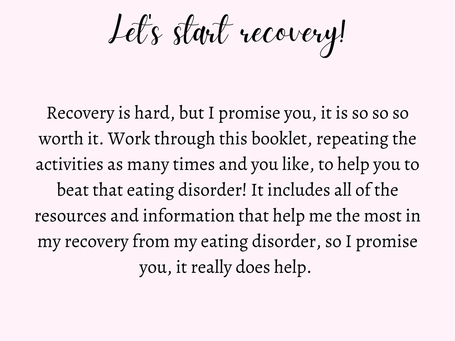 Eating Disorder Recovery Printable: Anorexia Bulimia Self Help Planner ...
