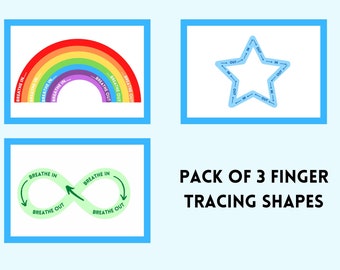Mindfulness Breathing Exercises: Finger Tracing Activities for Kids (Digital Download)