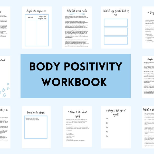 Body Image Workbook, Body Dysmorphia, anorexia recovery self help cards, ed recovery quotes, body acceptance, bulimia recovery, Anorexia