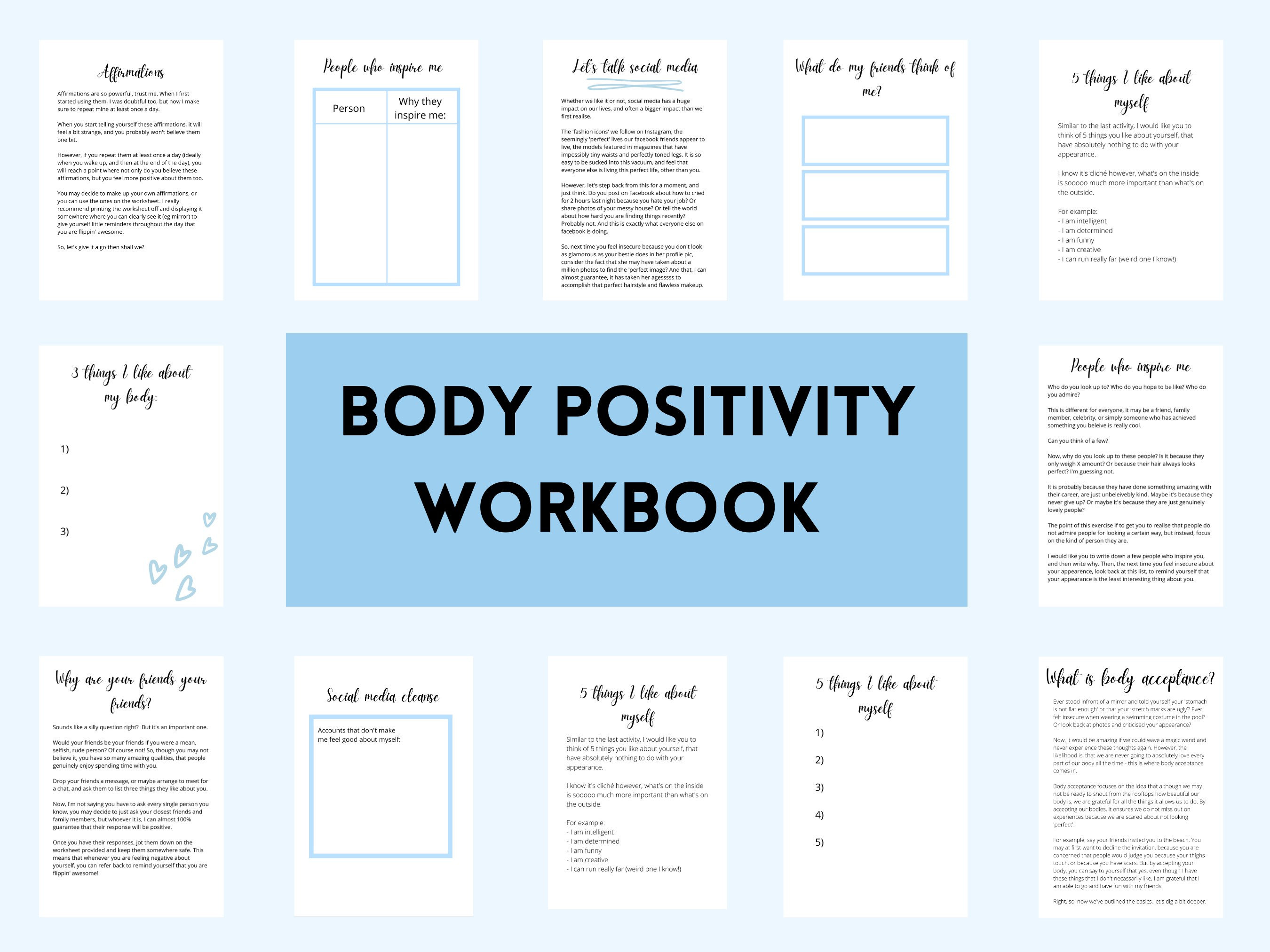 Körperbild arbeitsblatt Etsy.de