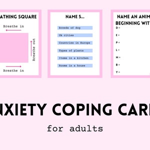 Anxiety Relief, Crisis Therapy, Coping Skills Cards, Coping Strategies, self meditation, Coping Card Anxiety, Mental Health, psychology, CBT