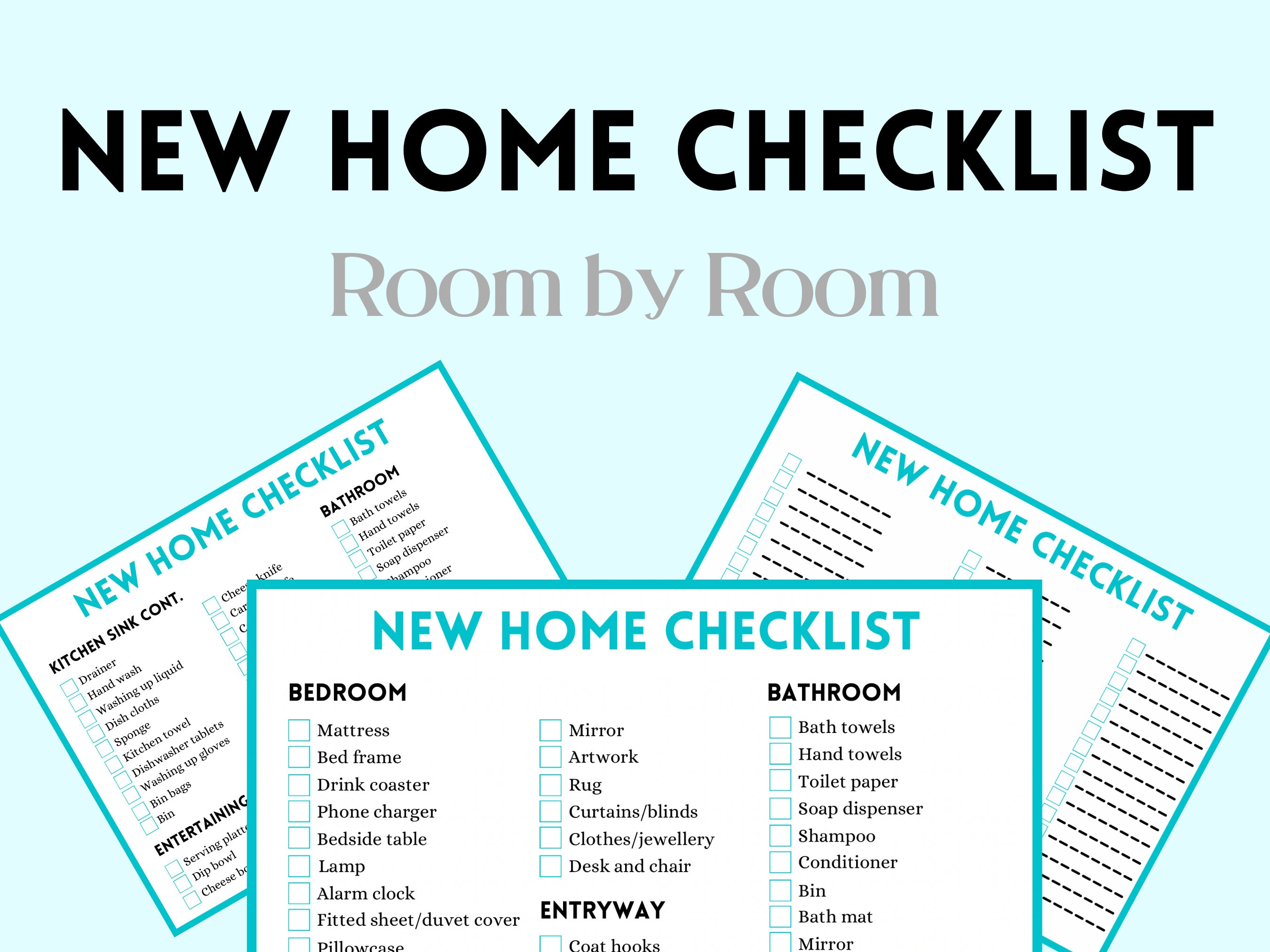 New Home Checklist, Custom Home Checklist, Moving House Planner