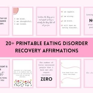 EssStörung Affirmationen, EssStörungRecovery-Karten, Körperbild, Neda, psychische Gesundheit Karte, Binge Eating Disorder, Therapiepraxis