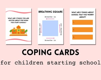 Anxiety Coping Skills Flashcards: Kids Mental Health (Digital Download)