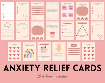 Anxiety Relief Cards: Calming Affirmations & Breathing Exercises (Digital Download)