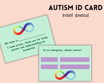 Autism ID Card: Emergency Contact Information (Digital Download)