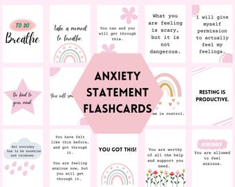 Anxiety Coping Skills Flashcards: Printable Mental Health Quotes - Etsy
