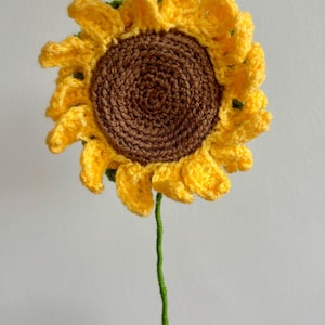 Crochet sunflower thank you teacher gift, faux flowers, thank you presents, just because gifts, sunflower crochet pattern