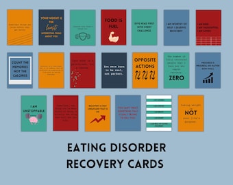 Eating Disorder Recovery Affirmation Cards: Mental Health Support (Digital Download)