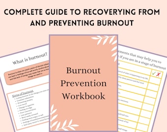 Burnout Prevention Workbook: Therapy & Self-Help (Digital Download)