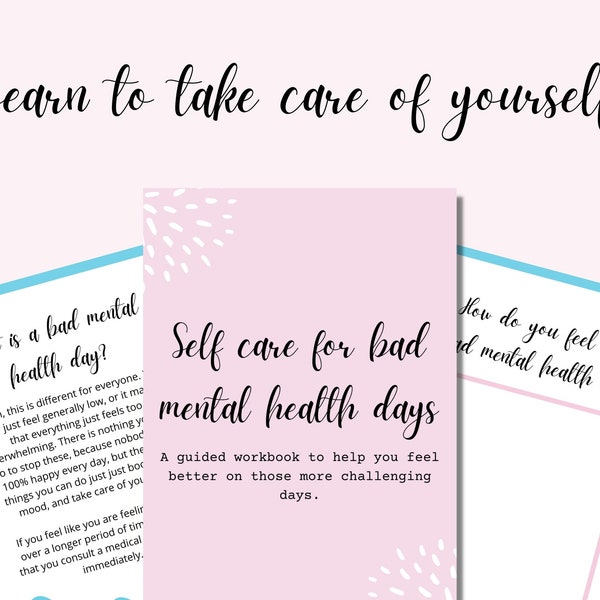 Self Care Journal | Anxiety Journal, Mental Health Journal, Self Love Journal | Self Care Planner, Gratitude Journal, Workbook, Positivity