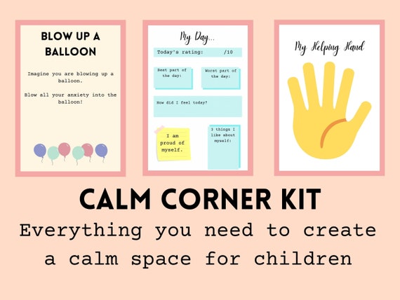 Calm Corner Kit: Classroom Relaxation, Coping Cards (Digital Download)