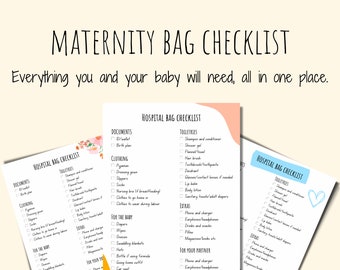 Maternity Hospital Bag Checklist: Baby Shower Gift (PDF Download)