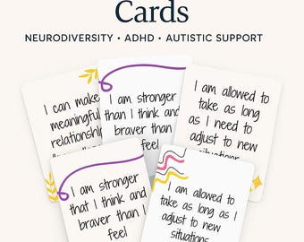 Neurodiversity Affirmation Cards | Autism & ADHD Self-Care Printable (Digital Download)