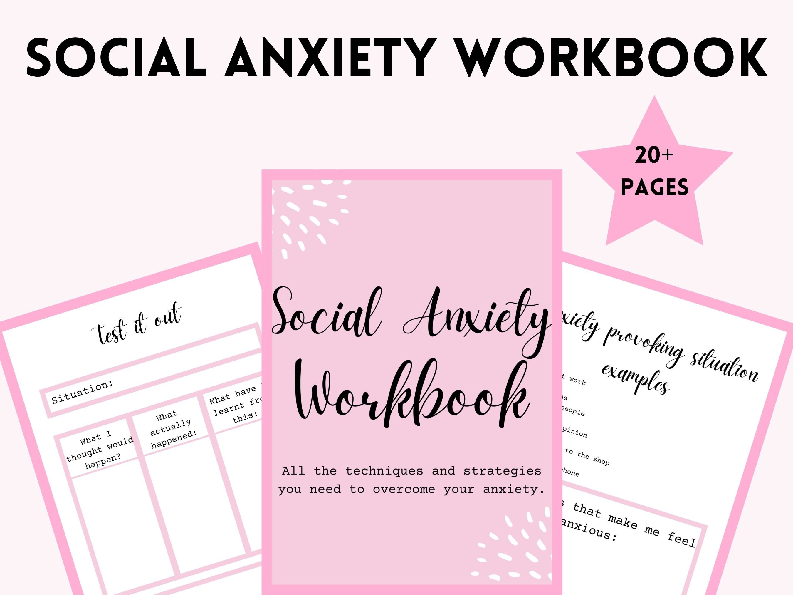 social anxiety workbook printable journal worksheets for etsy