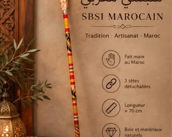 Handmade Moroccan Sebsi Pipes Set, Wooden Authentic Pipa with Leather Bag (Aramex Shipping)