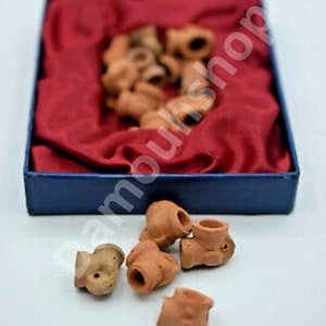 Set of 5 Moroccan sebsi skuffs clay for sebsi pipes wooden handmade