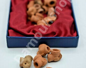 Set of 5 Moroccan sebsi skuffs clay for sebsi pipes wooden handmade