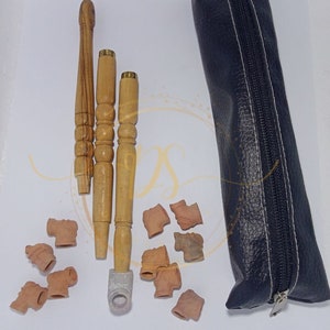 Ensemble rare de 3 pipes Sebsi marocaines, collection de pipes à tabac en bois fabriquées à la main, fumage traditionnel