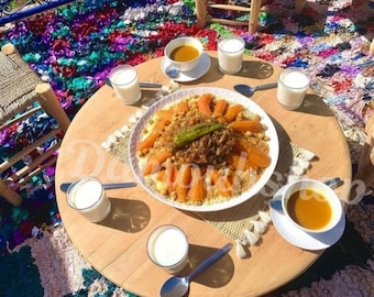 Handmade Cedar Wood Berber Table: Moroccan Coffee Table