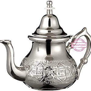 Moroccan silver Teapot Perfect Mint Tea Authentic Built In Filter With Classic Handmade Engraved Design