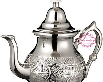 Moroccan silver Teapot Perfect Mint Tea Authentic Built In Filter With Classic Handmade Engraved Design