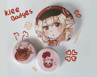 Klee-personagebadges: handgemaakt ontwerp