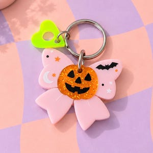 Halloween Bow Dog Tag, Personalised Pumpkin Pet ID Tag