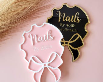 Op maat gemaakte acryl nagelprop, gepersonaliseerd bedrijfsbord voor nagelstylisten