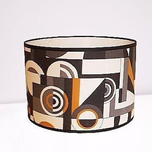LAMPSHADE or LAMP vintage style graphic fabric
