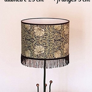 Art Nouveau LAMPSHADE, art deco, diameter 25 or 30cm, with 5 cm black fringes