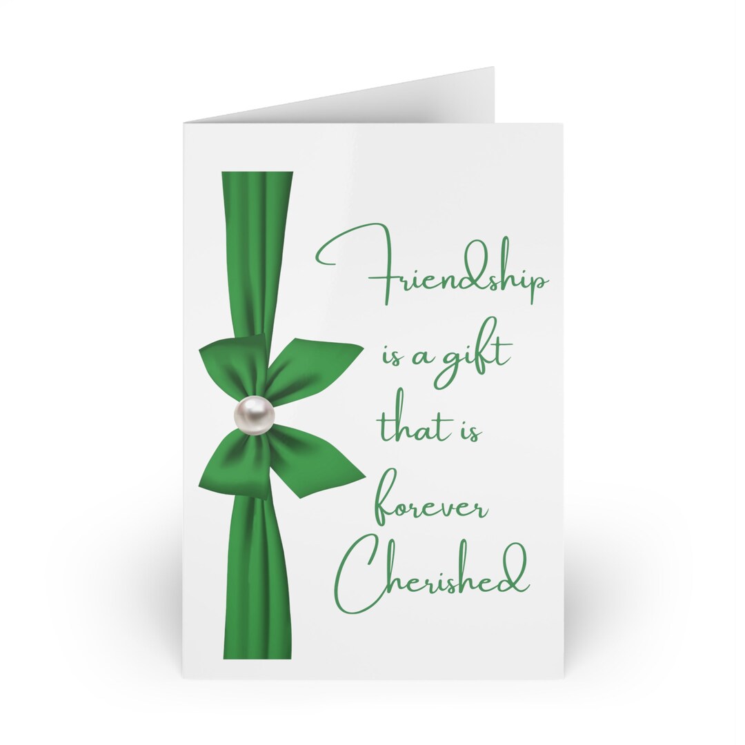 The Links Inc Greeting Cards 10pcs, Green and White Note Cards, Links Incorporated