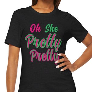 Pretty Pink and Green T Shirt, D9 Paraphernalia, Unique Gift For Her, Sorority Gift Merch, HBCU Divine Nine, Tshirts for women, Sisterhood