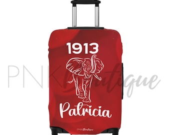 Czerwony i biały pokrowiec na bagaż DST 1913, czarny damski prezent podróżny, ochrona bagażu, D9 Crimson and Cream Paraphernalia, Trunks Up