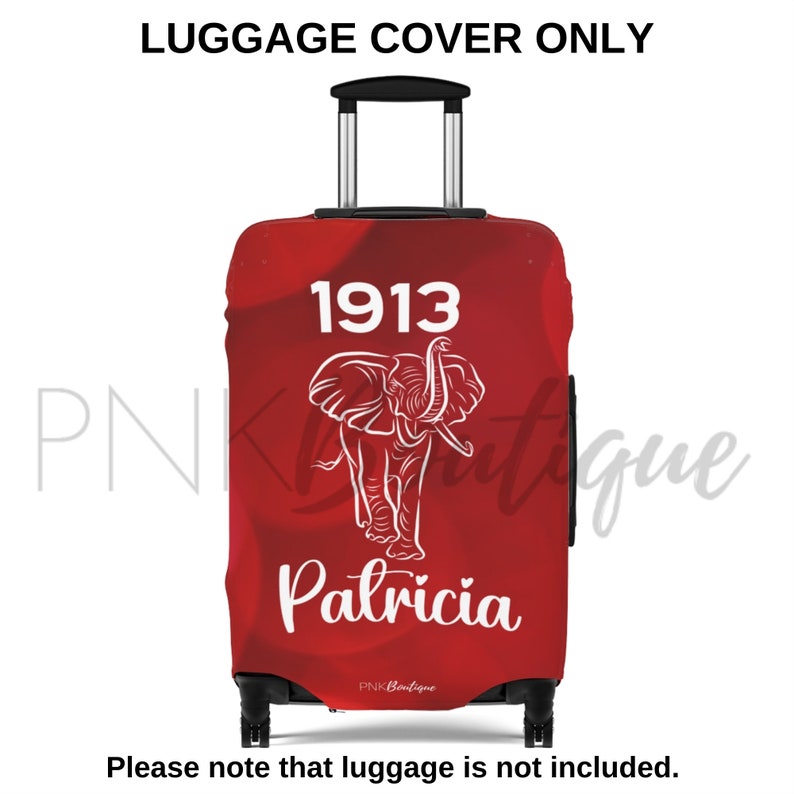 Delta Sigma Theta Red and White Luggage Cover /black Women's Gift