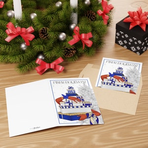 Blue and White Greeting Cards (10-pcs), D9 Paraphernalia, HBCU Stocking Stuffer, Christmas Sorority Gift for her,Finer women greeting cards