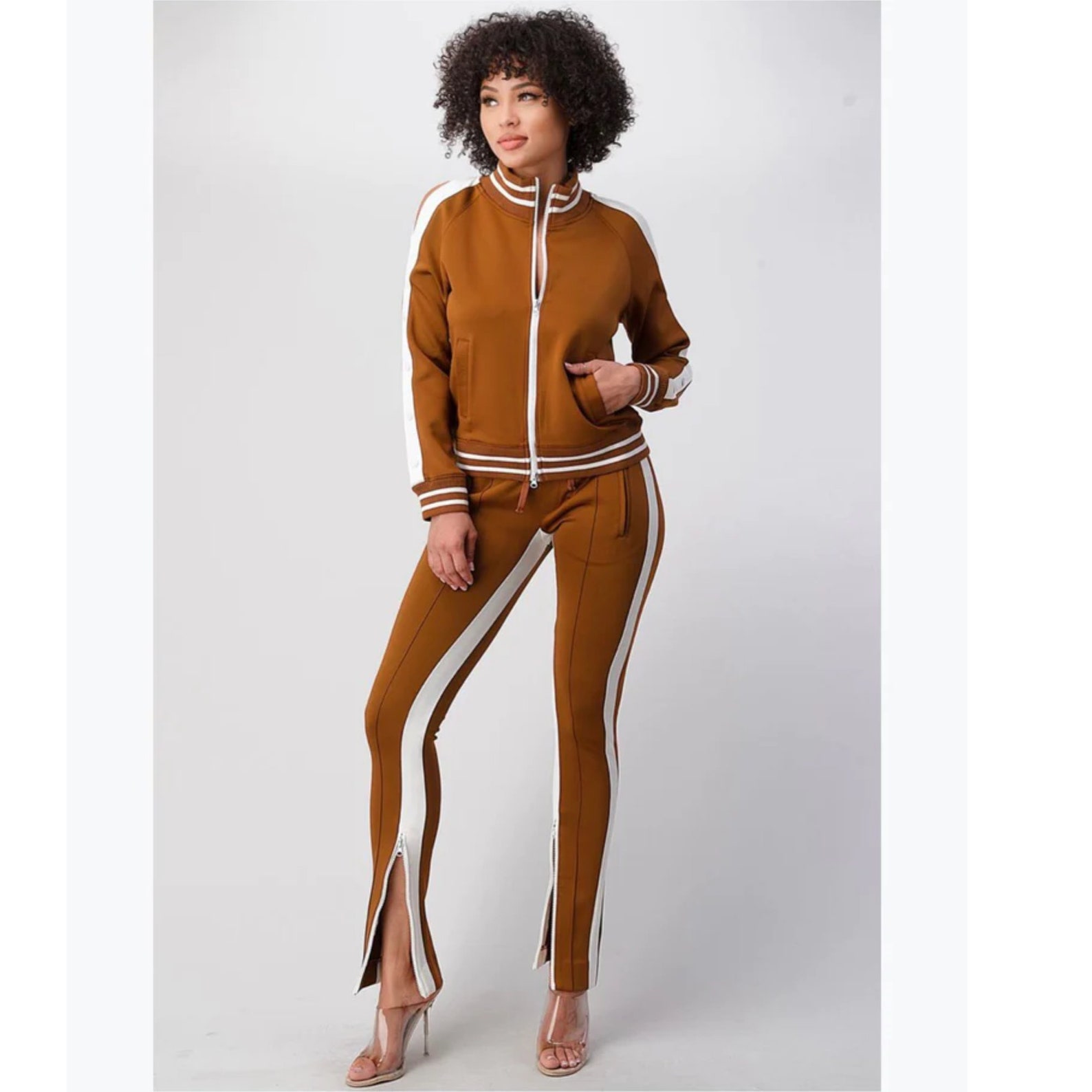 White Side Stripped 2pc Tracksuits-PS
