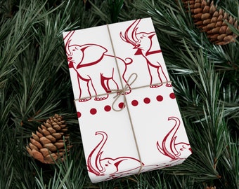 Trunks Up Red and White Gift Wrapping Paper, D9 Paraphernalia, Christmas Gift for her, Delta Sorority Gift, HBCU Divine Nine