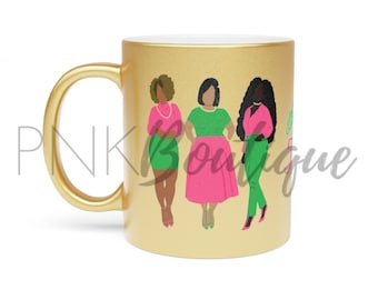 Golden Soror Metallic Mug, Golden Soror gift,  Sorority Gifts, Golden akaversary mug, 50th anniversary mug