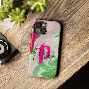 Custom Pink and Green Phone Case, Sorority paraphernalia, D9 Sorority Gift Merch, iPhone Case, Samsung Galaxy Case, Unique Sister Gifts