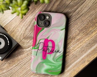 Custom Pink and Green Phone Case, Sorority paraphernalia, D9 Sorority Gift Merch, iPhone Case, Samsung Galaxy Case, Unique Sister Gifts
